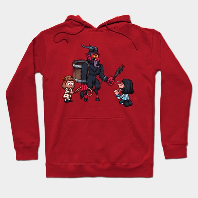 Krampus Punishing Kids Hoodie by TheMaskedTooner